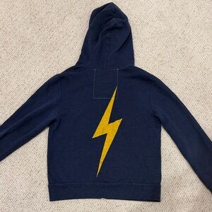 AV Navy Hoodie with Yellow Lightning Bolt